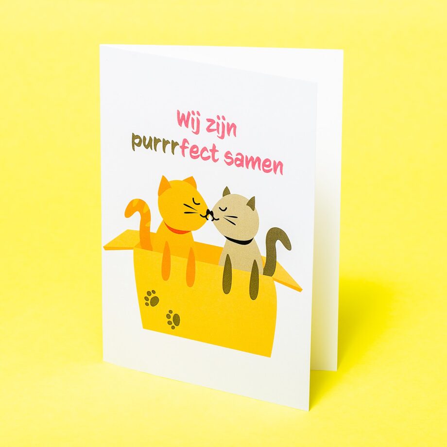 Wenskaart Wij zijn purrrfect samen