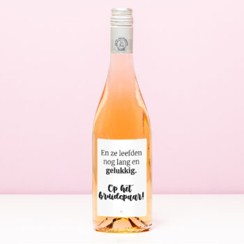 Wijnfles Op het bruidspaar - Rosé (Blush Rosé)