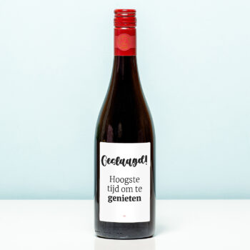 Wijnfles Geslaagd tijd om te genieten - Rood (Merlot)