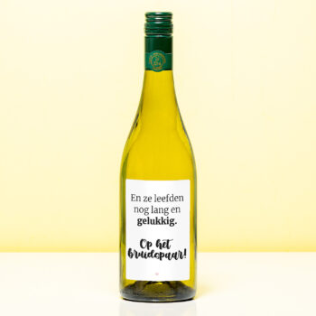 Wijnfles Op het bruidspaar - Wit (Sauvignon Blanc)