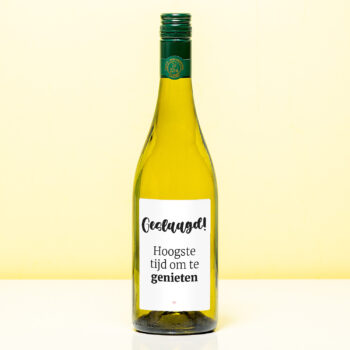 Wijnfles Geslaagd tijd om te genieten - Wit (Sauvignon Blanc)