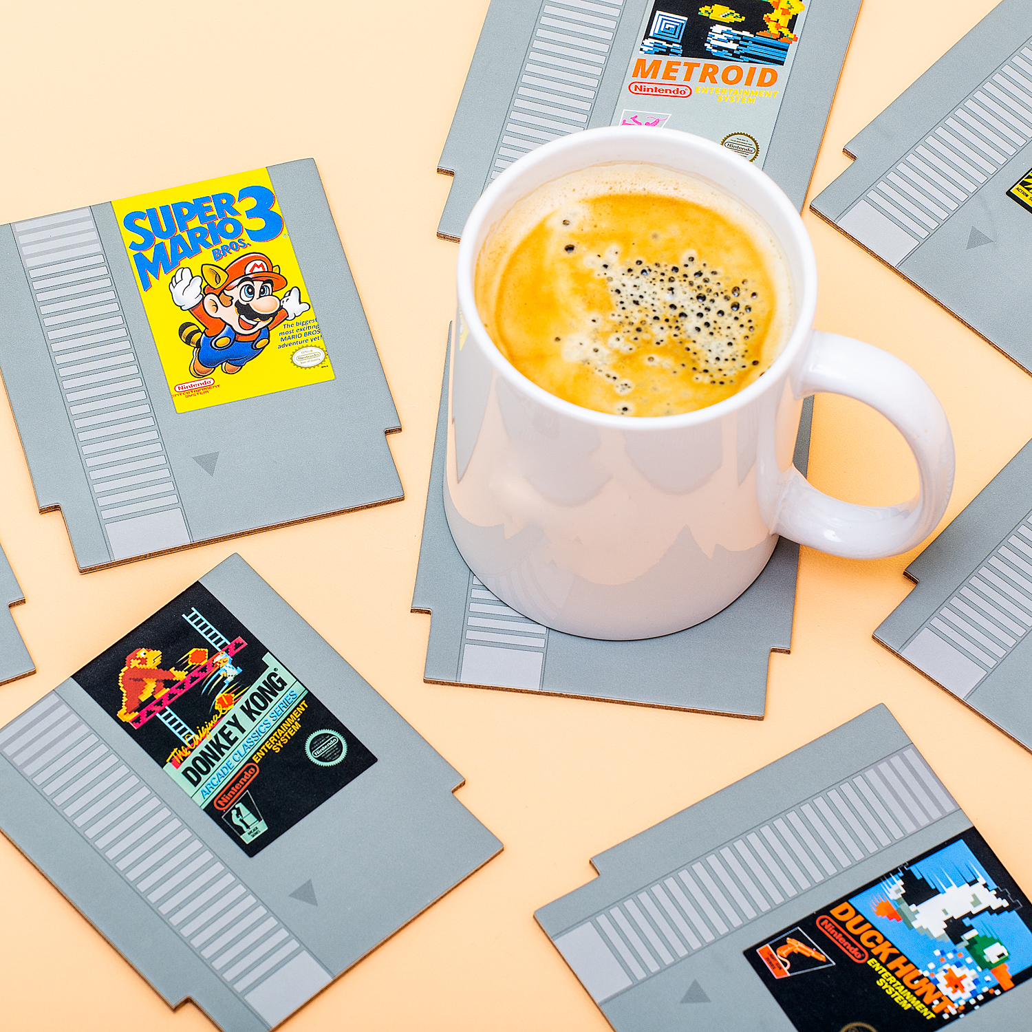 NES Cartridge Coasters - Bureau onderlegger