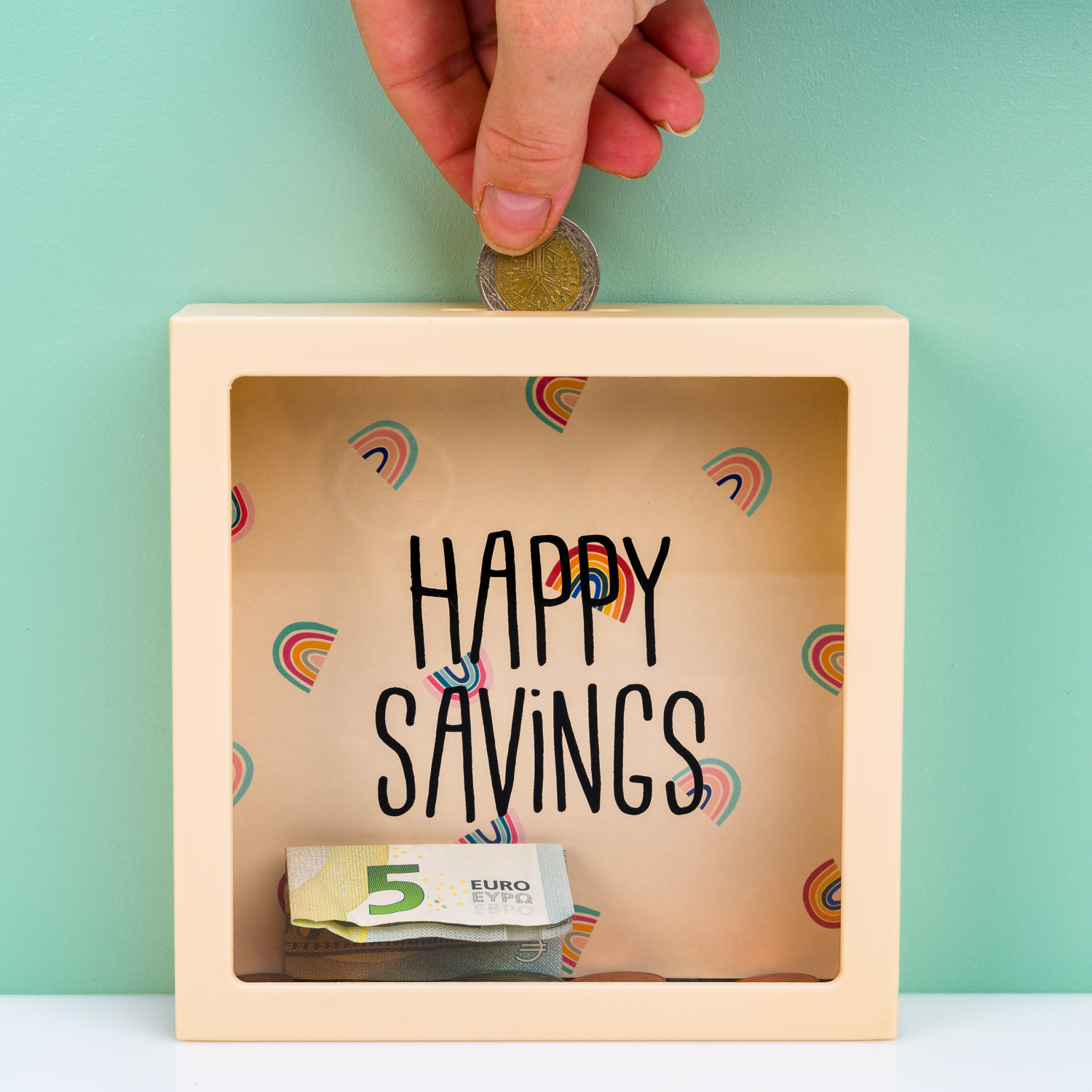 Transparante Spaarpot Happy Savings