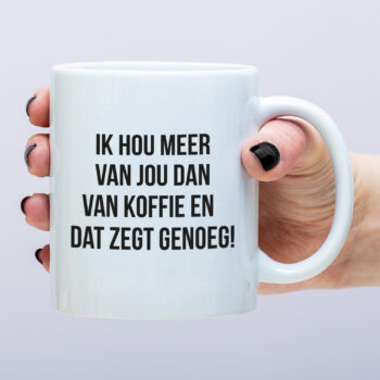 Mok Ik hou meer van jou dan van koffie