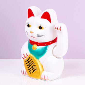 Zwaaiende Lucky Cat - Wit