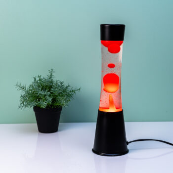 Lavalamp zwart met rode lava