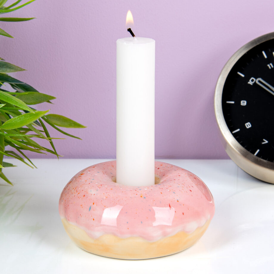 Donut kandelaar - Roze